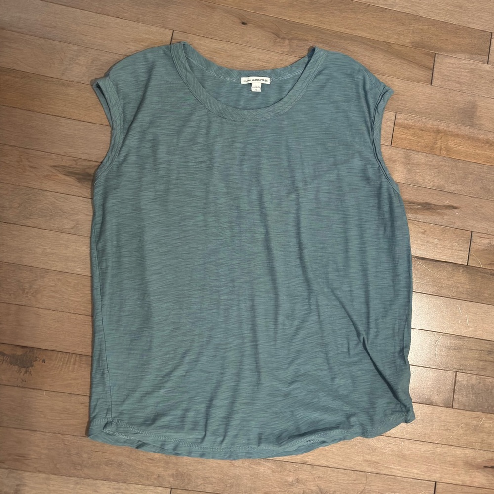 Standard James Perse Sleeveless Dark Blue Teal Tank Top Shirt Large